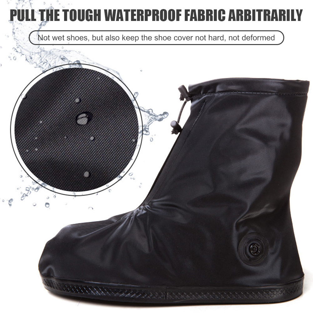 Rutschfeste wasserdichte überschuhe wasserdicht wiederverwendbar motorrad fahrrad fahrradstiefel regenschuhe überschuhe mittelrohr unisex