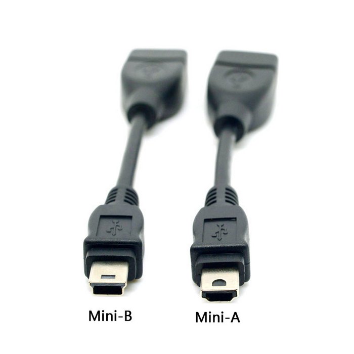 Mini câble USB 2.0 Type A et Mini USB 2.0 Type B vers USB femelle OTG révélant DC