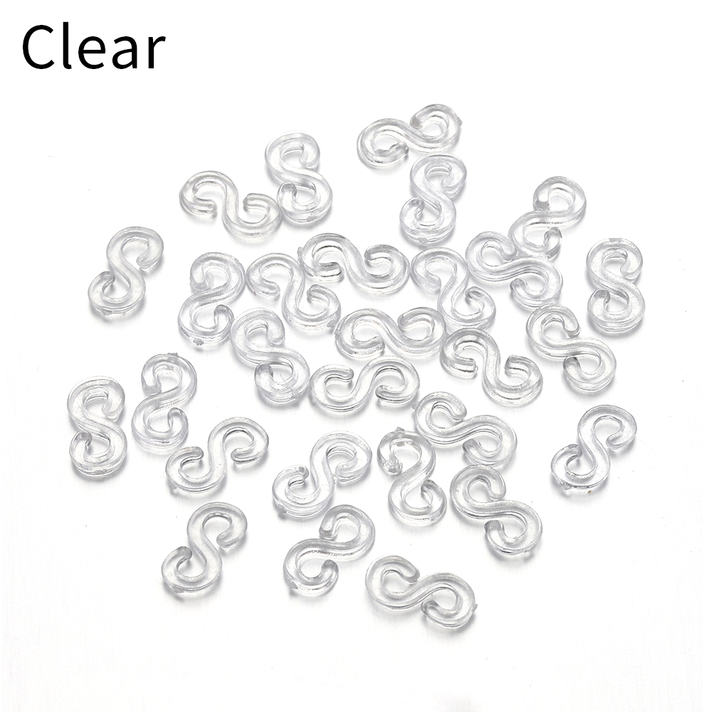 500Pcs 11X6Mm Transparante Loom Elastiekjes S Clips Voor Diy Sieraden Maken Loom Bands Gevlochten Armband haak Connector Accessaries: Clear