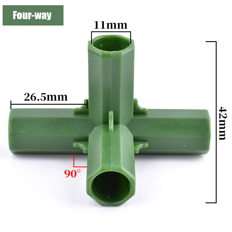 2/10/20 pçs 11mm estufa planta quadro conector jardim tubo suporte haste conjunta plástico afiação canto conexão acessórios de fixação: 4XL / Laranja