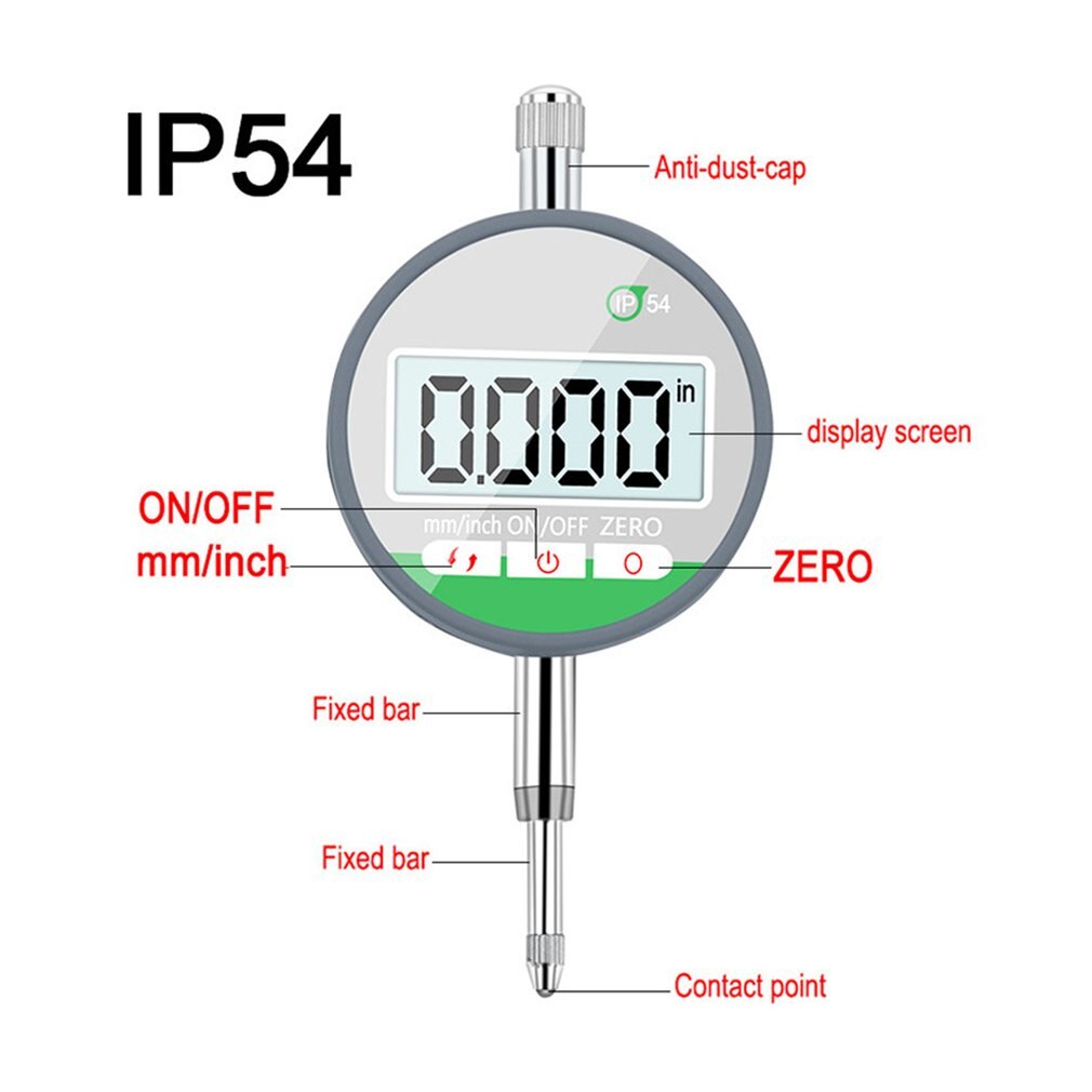 Ip54 oljesäkra digitala mikrometer 0.001mm elektroniska mikrometer metriska/tum 0-12.7mm/0.5 "precisionsvisare mätare