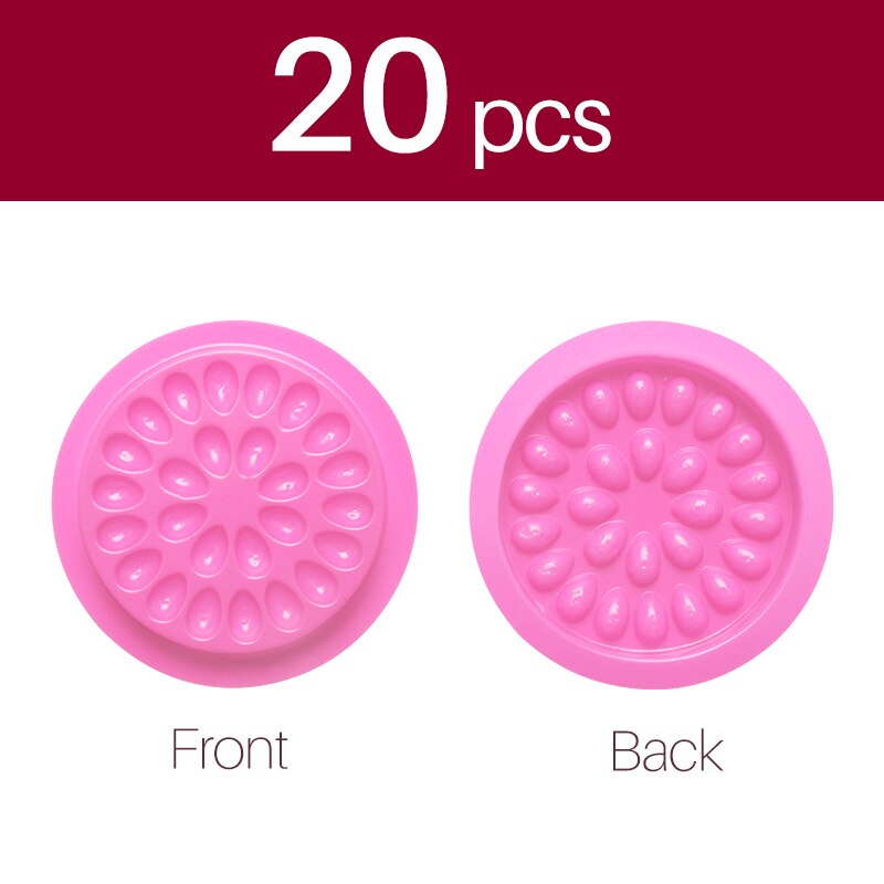 false eyelashes Glue Holder eyelash extension supplies eye lashes Glue tools Lashes Extension Pallet Pads Plastic: Pink  20pcs
