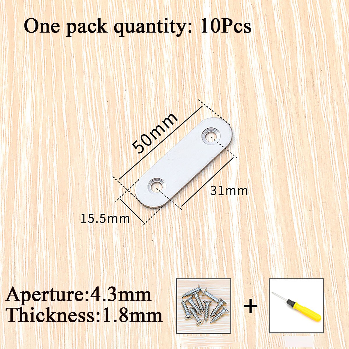 1/2/4/10Pcs Roestvrij Stalen Rechte Stuk Corner Connector Voor Versterkte Vaste Board Meubels Hardware aansluiting Accessoires: 50x15.5(10Pcs)
