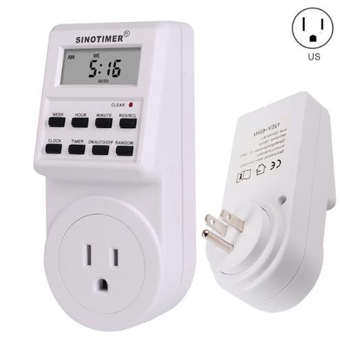 EU UK US FR BR Plug Digital Weekly Programmable Electrical Wall Plug-in Power Socket Timer Switch Outlet Time Clock 220V 110V AC: US plug