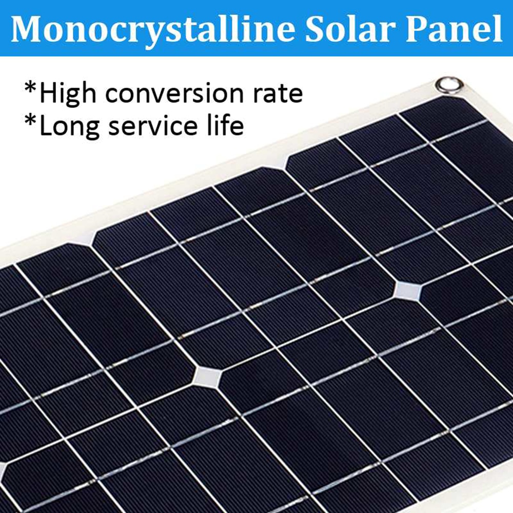 Solar Panel 50W 5V/18V Semi-flexible Monocrystalline Solar Cell DIY Module Cable Outdoor Connector Battery Charger Waterproof