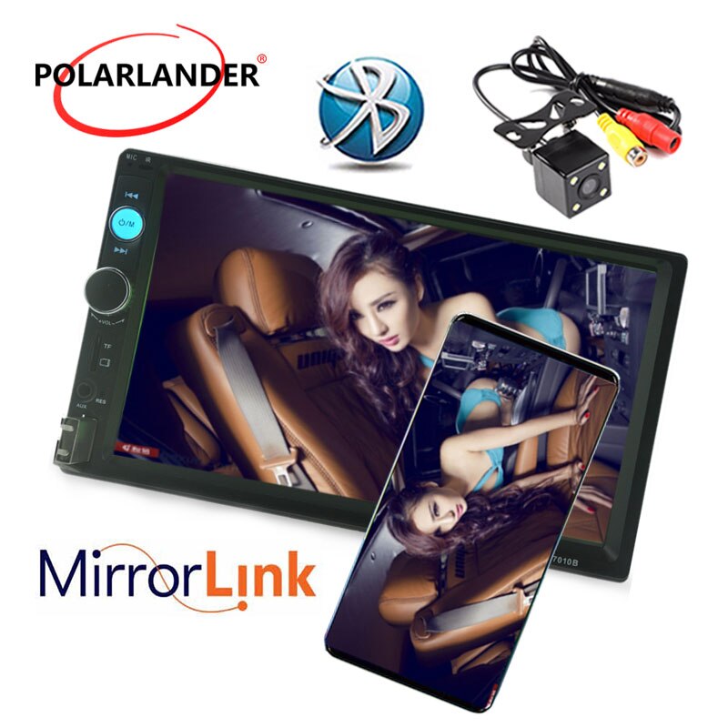 7 inch Bluetooth Car MP5 radio cassette player HD Touch Screen Handsfree TFT Car Autoradio FM USB TF AUX IN 2 DIN Mirror Link