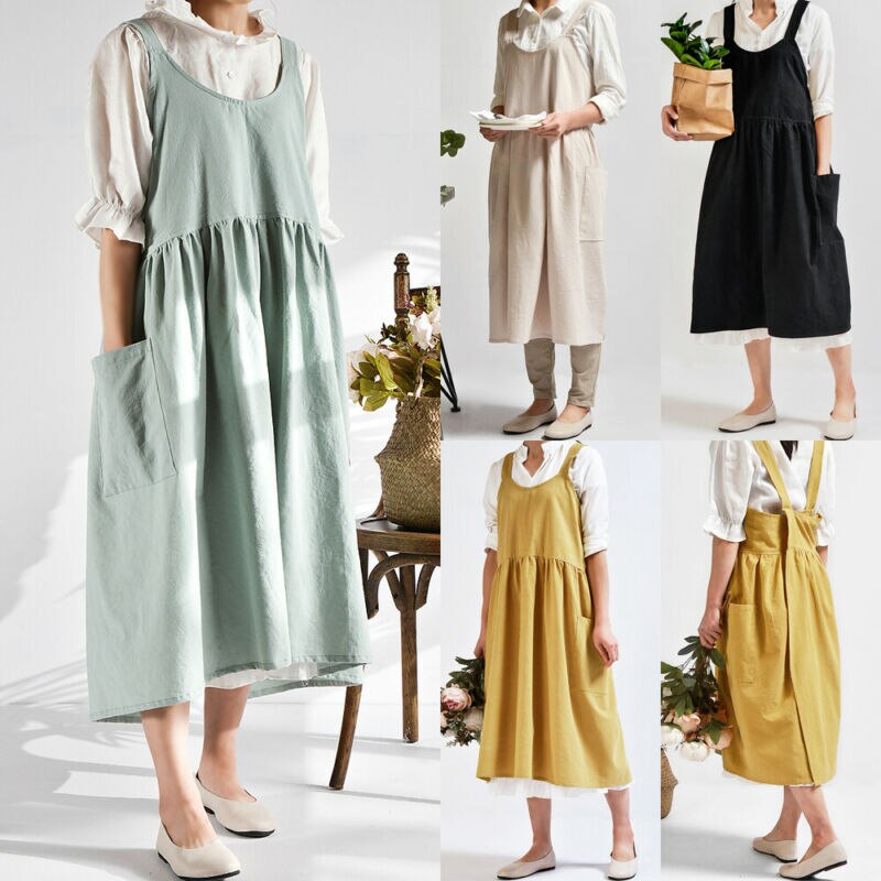 Frauen Kreuz Zurück Schürze Japanischen Hausarbeit Backen wickeln Baumwolle Leinen Floristen Kleid Literarischen Kunst Baumwolle Und Leinen Werbung Schürze