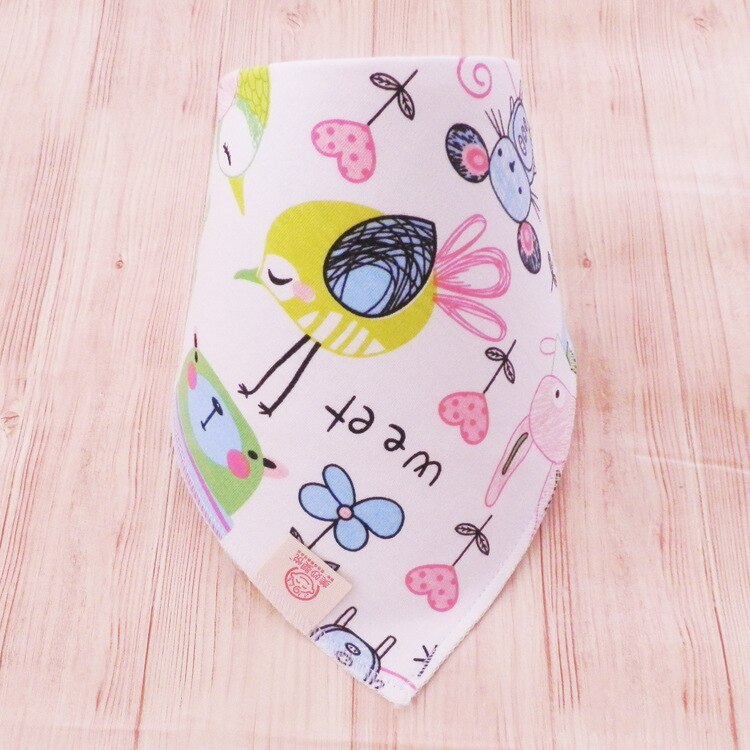 Bomuld baby hagesmæk kærlighed hjerte tørklæde sød ugle børn krave børn drenge piger halsvarmere tørklæder 3pc pr sæt trekant hagesmække: Kattesmæk