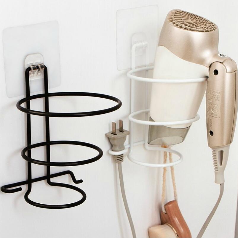 1PCS Iron Wall Mounted No Drilling Hair Dryer Stand Hotel Bathroom Shelves Shelf Storage Hairdryer Rack Holder Bracket