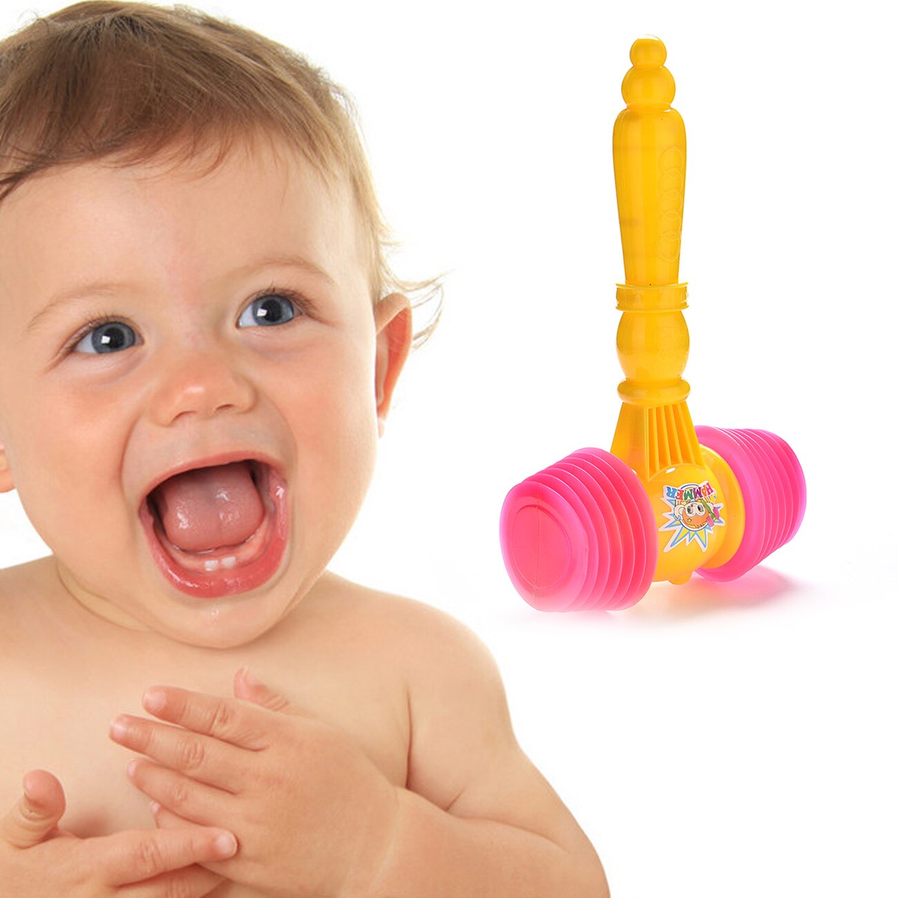 1 Pc niños martillo de juguete de dibujos animados de plástico suave y grande Bb martillo de percusión suena martillo de percusión puede traer sonido juguetes de los niños