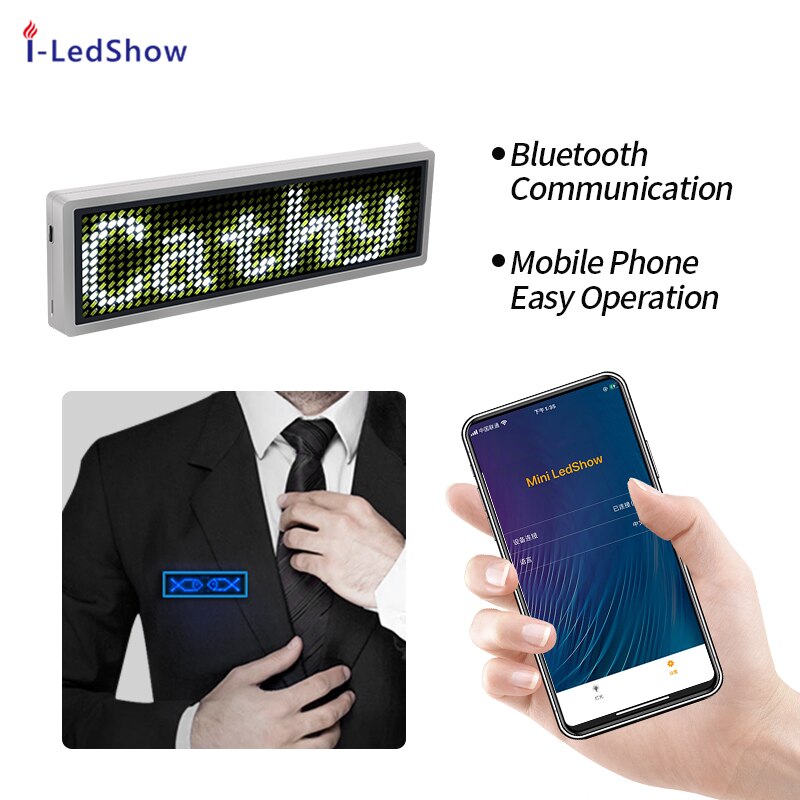 12*48 Pixel Bluetooth Led Badge Programmeerbare Sc... Grandado