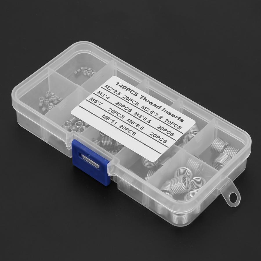 stainless steel wire insert 140Pcs/set Stainless Steel Wire Screw Sleeve Thread Repair Insert Kit Tool Set stainless wire