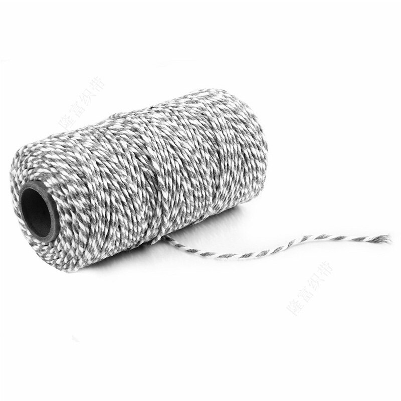 Dubbele Kleur Twisted Cords Diy Twisted Cords Verpakking Accessoires Katoen Baker Touw Touw Bruiloft Verpakking: Gray