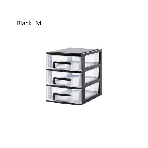 Vrouwen Multilayer Lade Make Storage Box Badkamer Cosmetica Sieraden Organizer Office Desktop Briefpapier Pen Liniaal Accessoires: Black  M