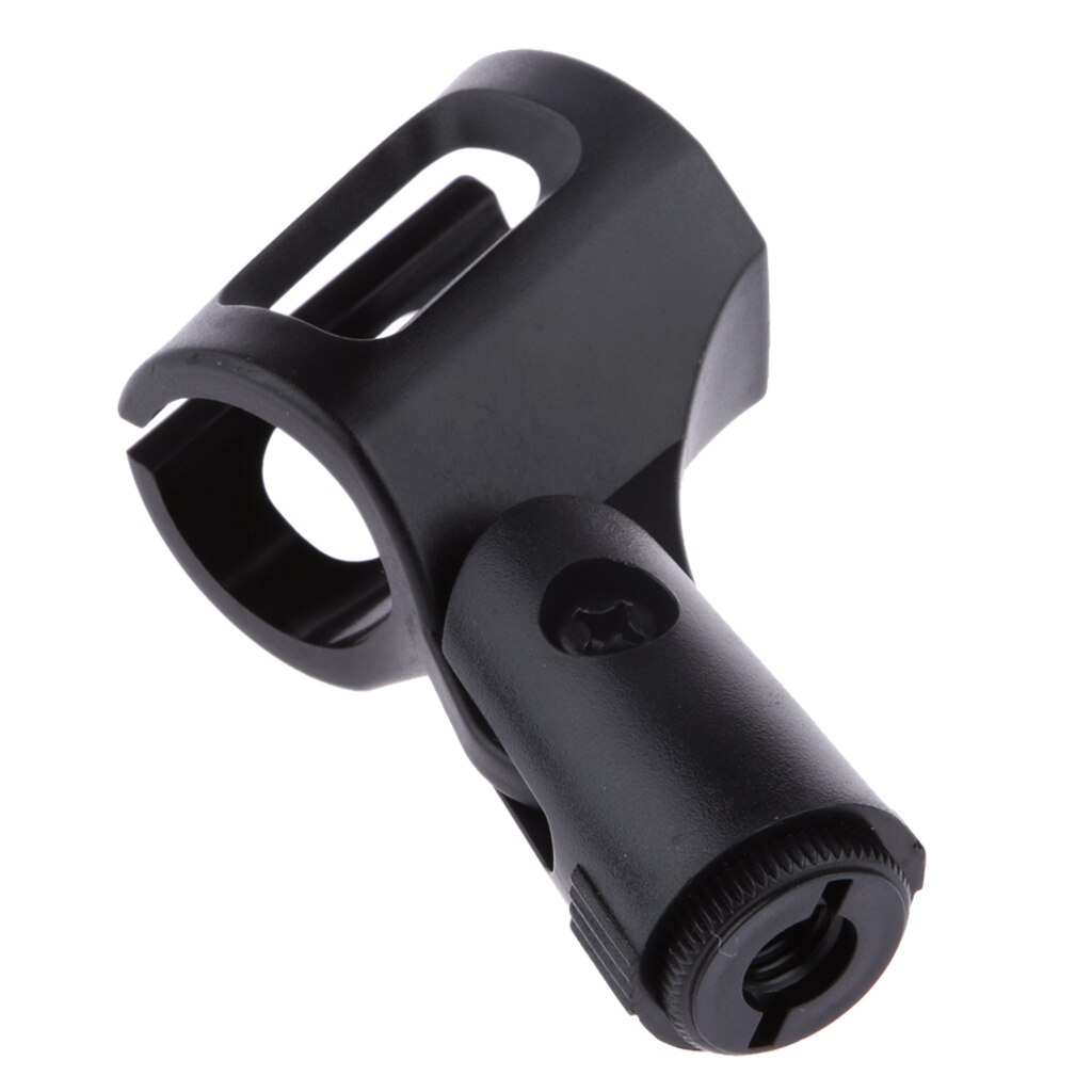 Zwart Plastic Draadloze Microfoon Houder Clip Voor Standaard Bedrade Microfoon Clip Met Flexibele Soft Plastic Bouw