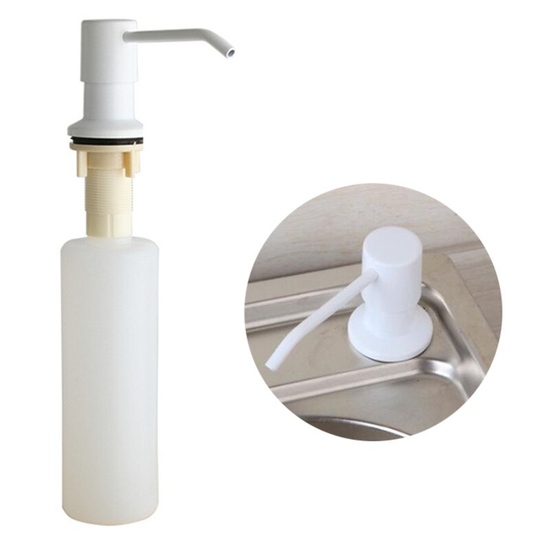 Wzly handtvål dispenser däckfäste vit/beige tvål dispenser diskbänk flytande tvål dispenserflaska: Vit 400ml