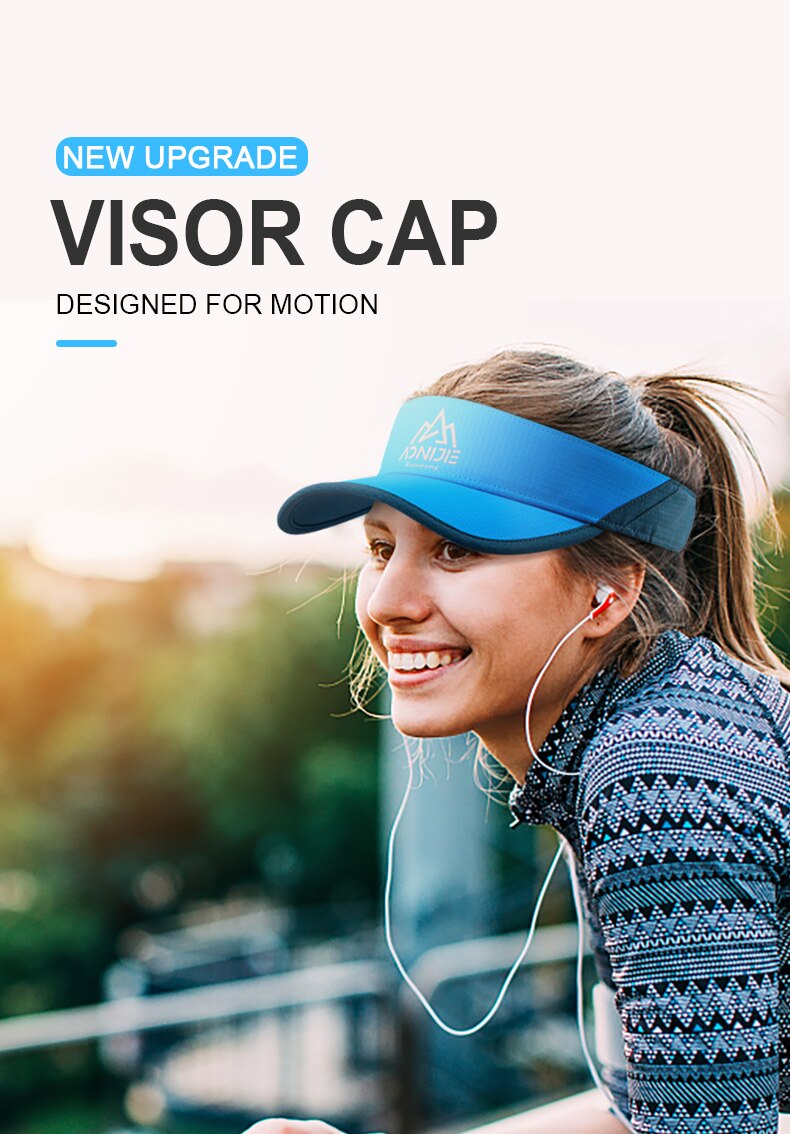 AONIJIE-visera deportiva E4080S ligera, ajustable, con correa, Anti UV, para playa, Golf, pesca y Maratón