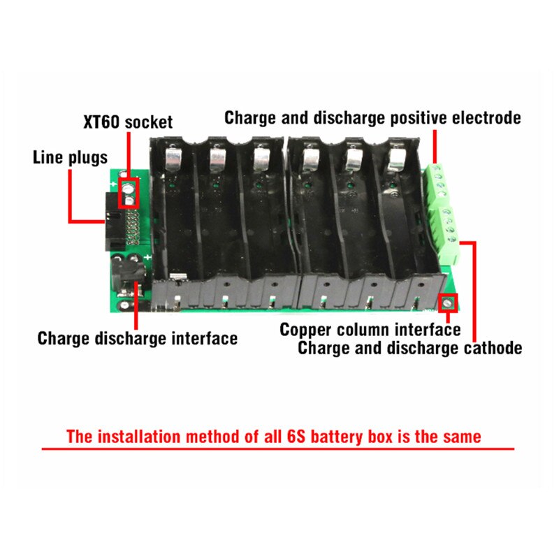 Support de batterie 18650 de 24V pour voiture électrique, boîtier de batterie au Lithium-ion, circuits d'équilibre 6s, bms, pcb, bricolage, ebike