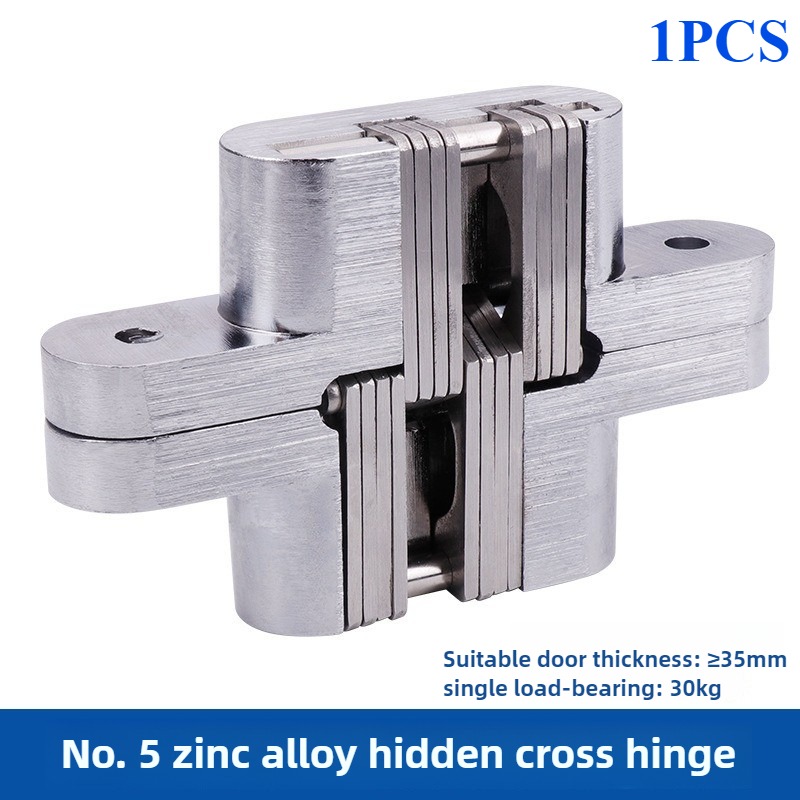 1/2PCS Hidden Gate Hinge Invisible Hinges Concealed Barrel Wooden Box 180 Degree Folding Heavy Duty Built-in Door Hinge: Silver