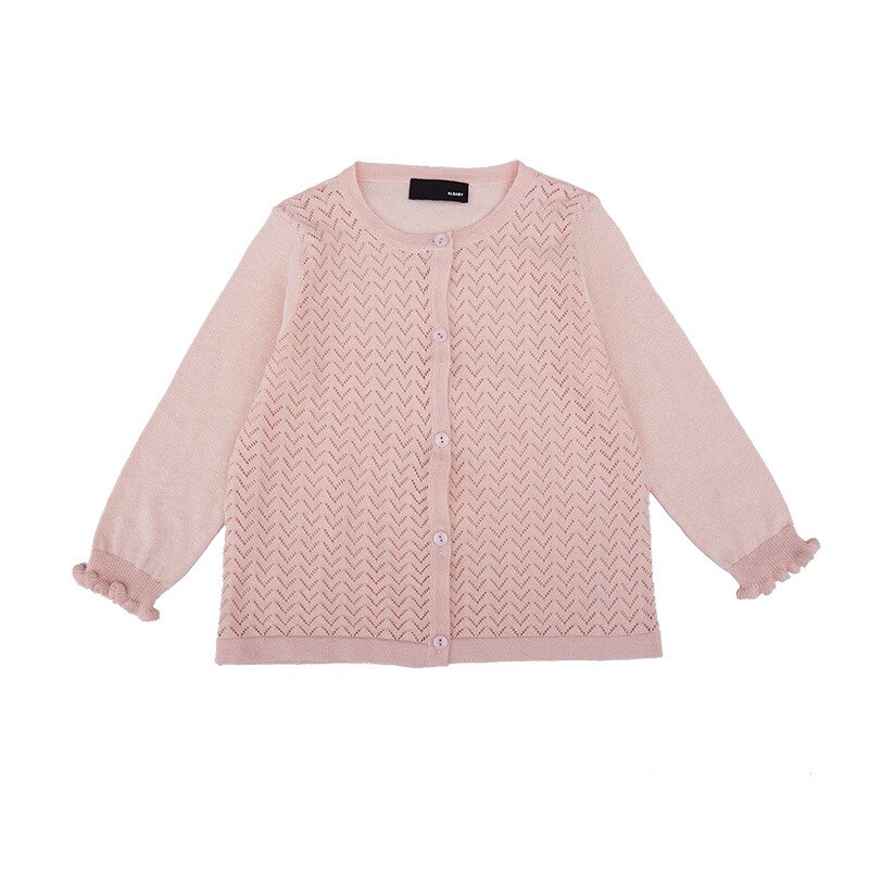 Lente zomer peuter kindermeisjes vest gebreide katoenen casual kinderkleding: Roze / 6t