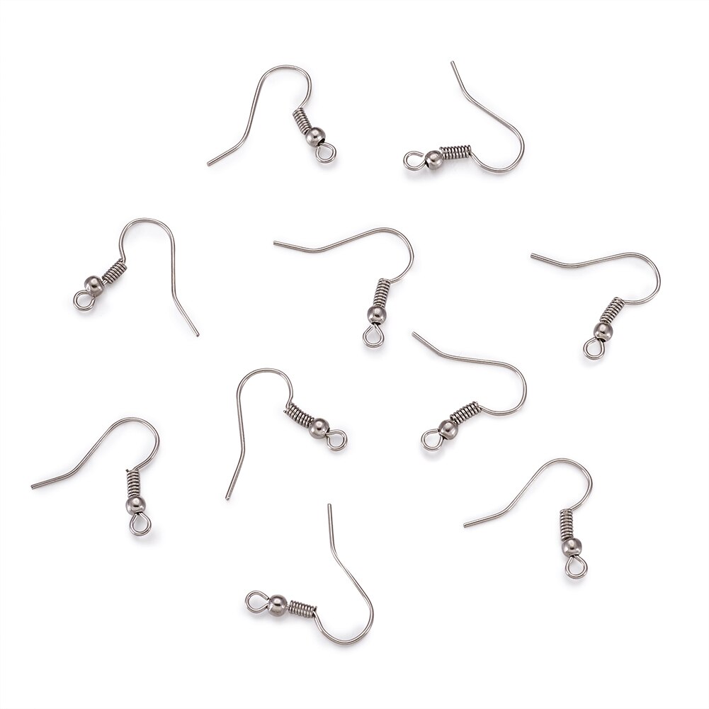 100pcs Golden/Antique Bronze Iron Ear Wires Hooks Earring Hooks Eardrop Settings Base Supplies Nickel Free for Jewelry Findings: Platinum
