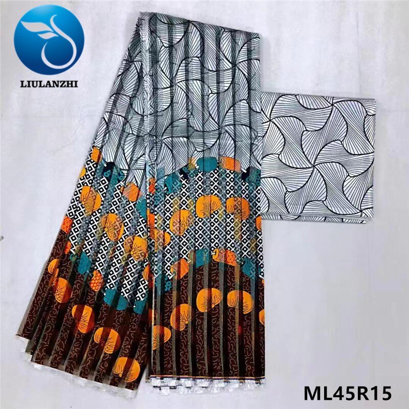 LIULANZHI-ruban africain pour couture de robe, à cire anakra, organza, 4 mètres 2 mètres, ruban africain pour couture de robe, ML45R01-21: ML45R15