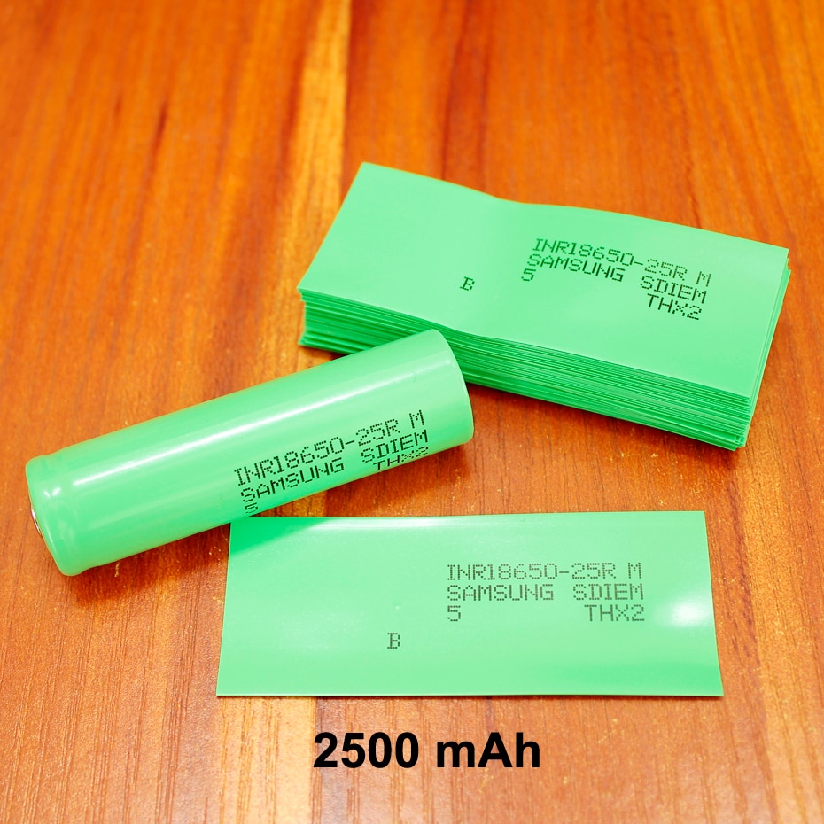 100 stks/partij lithiumbatterij PVC plastic krimpfolie 18650 batterij pakket speciale geïsoleerde warmtekrimpbare buis 2500 MAH