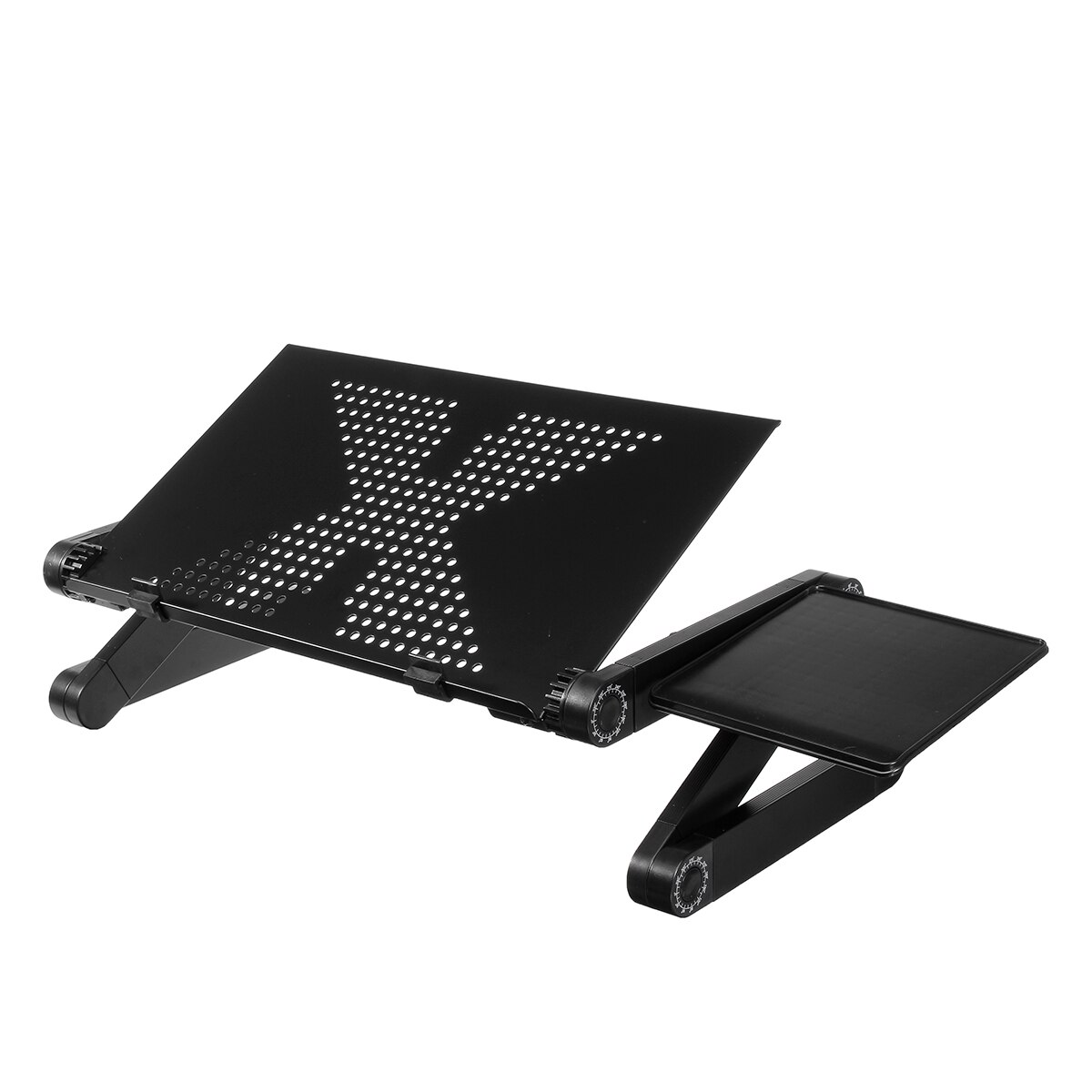 Bärbar justerbar aluminium bärbar skrivbordsställning bord ventilerad tv säng knä stå upp arbetar kontor pc stigare bäddsoffa soffa: Utan fläkt