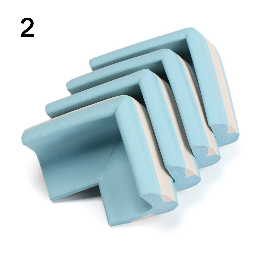 4pcs Baby Safety Corner Guards Soft Table Edge Protector Desk Corner Protect Against Collision Foam Bumper Kids Safety Furniture: blue