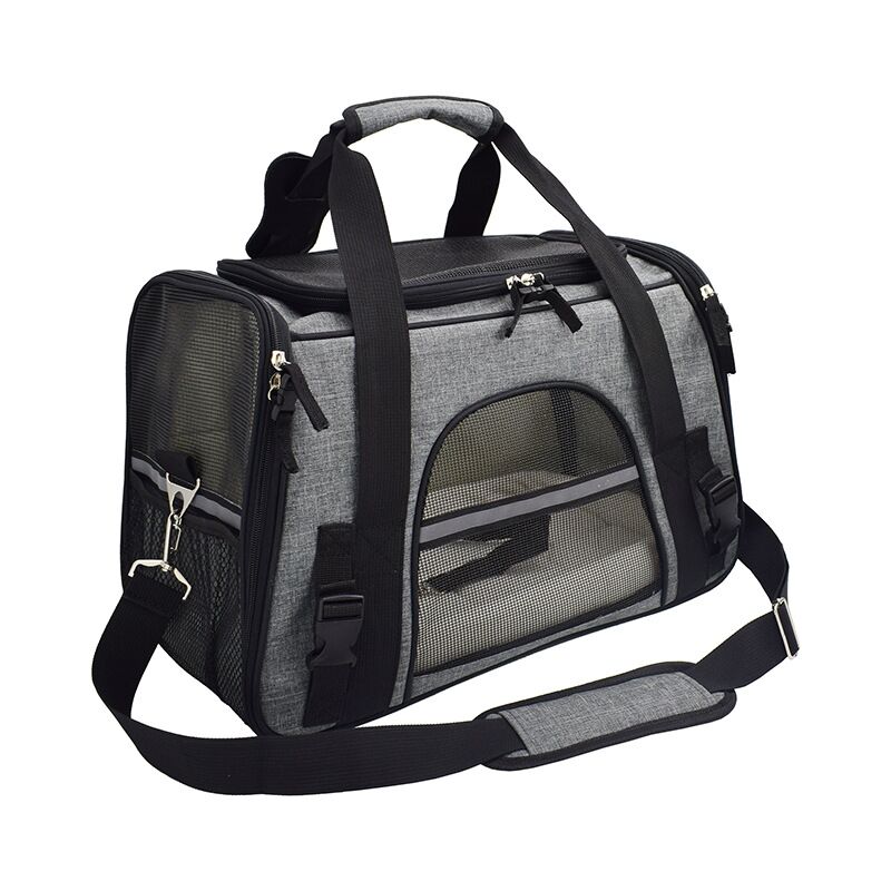 Pet Carrier Airline Approved Soft Sided Carrier for Cats and Dogs Portable Breathable Cozy Travel Pet Bag Car Seat Safe Carrier: Black