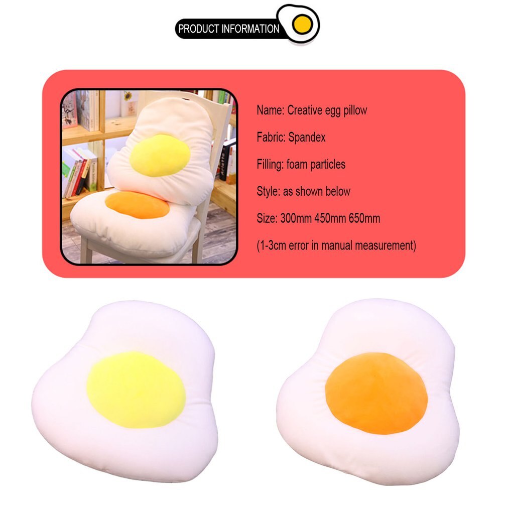 Personality Soft Egg Pillow Cushion Egg Yolk Pouch Egg Pillow Omelette Egg Pillow Child Girl Birthday