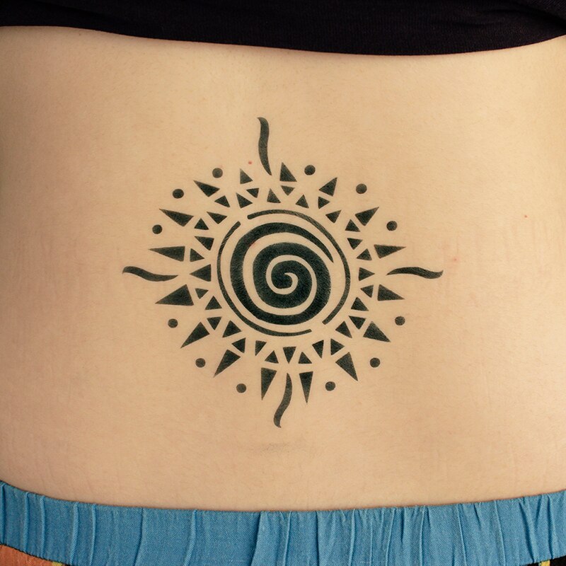 OPHIR Tijdelijke Tattoo Sjabloon Glitter Tattoo Airbrush Stencil 2 Patronen _ STE005G