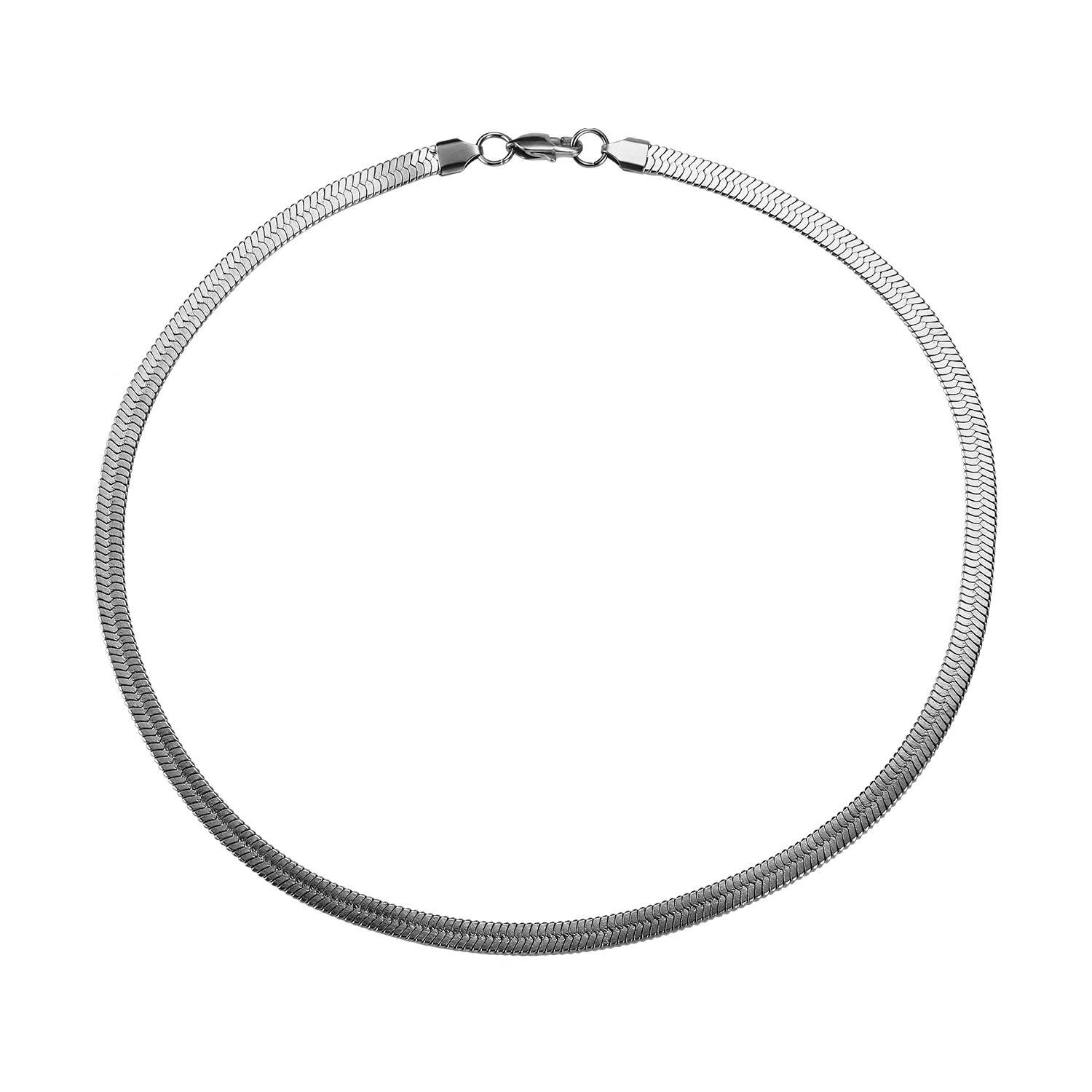 Hip Hop 75Cm Herringbone Chain Mode Stijl 30in Snake Kettingen Gouden Kettingen Kettingen Sieraden Voor Bar Club Mannelijke vrouwelijke: silver / 24inch 8mm