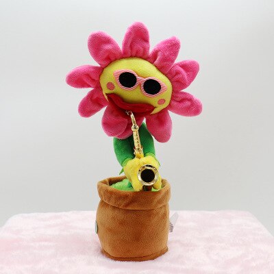 Small Music Baby Sunflower Sun Flower Enchanting Flower Saxophone Dancing And Singing Electric Magical Funny: Pink-A