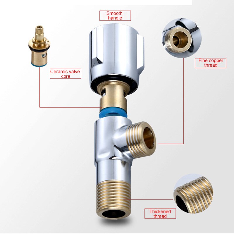 Water Valve For Cold Water Faucet Angle Valve Bathroom Toilet Flush Valve Kitchen Faucet Water Inlet Control Valve