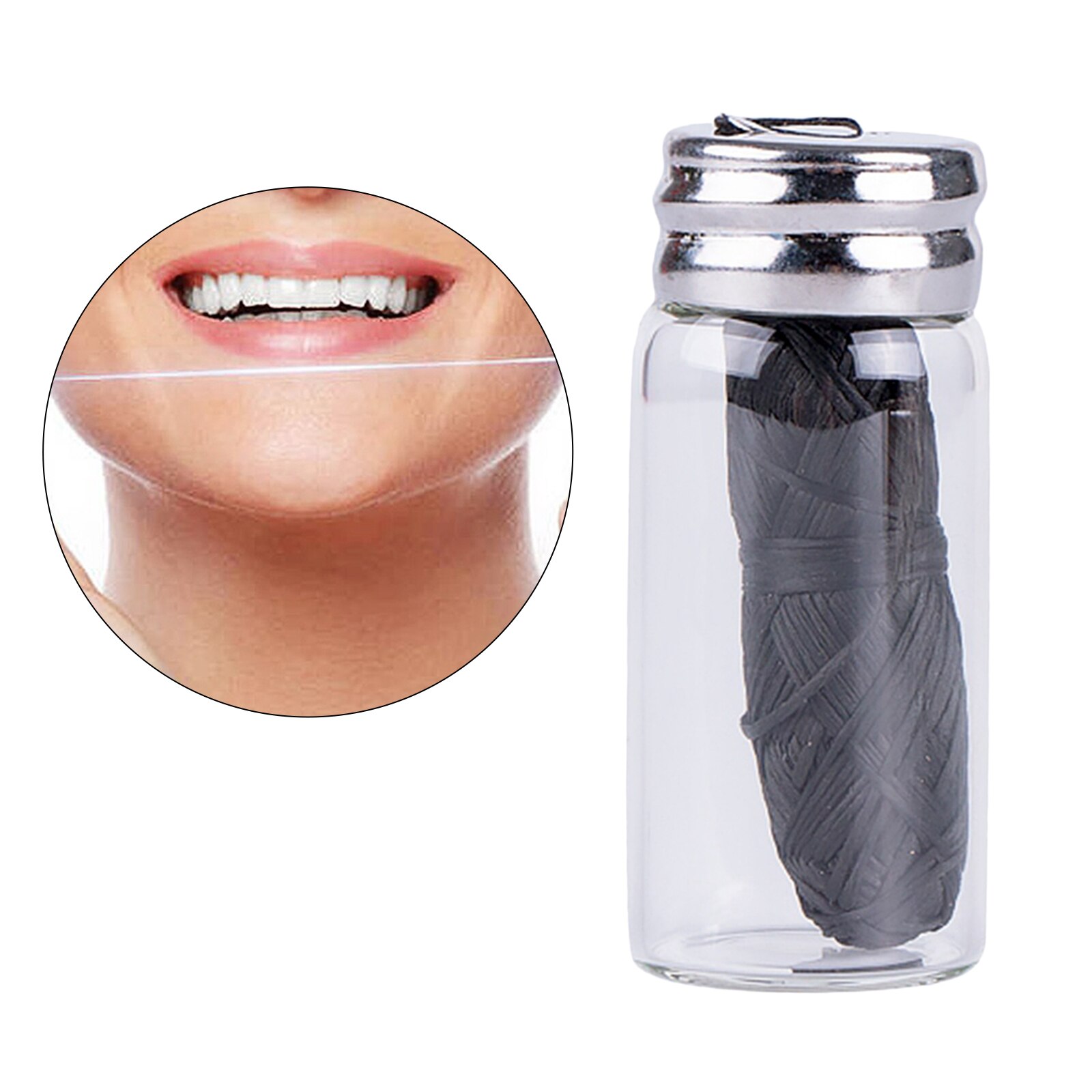 30m 33yds Oral Care Biodegradable 100% Organic Natural Compostable Tooth Floss Refillable Holder Silk Spool Waxed: charcoal black