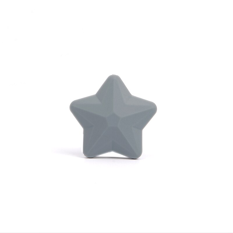 LOFCA 5pcs Star Silicone Beads Soft teether Star Shape BPAFREE Baby Diy Jewelry Bracelet Necklace and Pendant Making Oral Care: dimgray