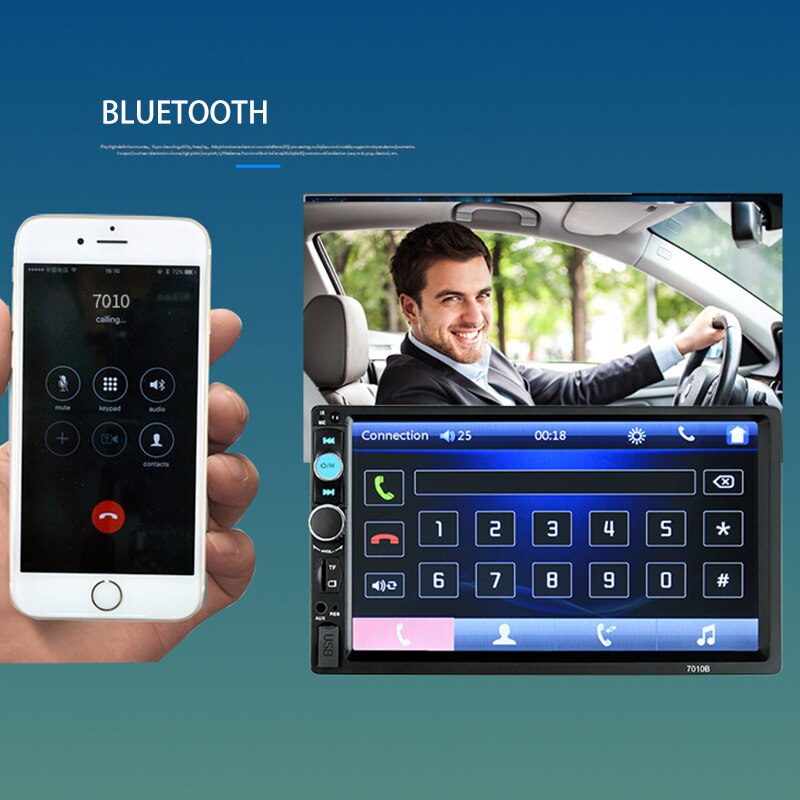 MP5 Player 7 Inch HD TFT Car MP5 Player Bluetooth Handsfree Car MP5 Card Machine 7010B Reversing