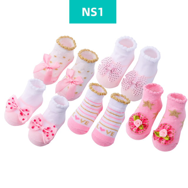 Calcetines de algodón para bebé recién nacido, 5 par/lote, calcetines para bebé y niñas, bonitos calcetines cortos, accesorios de ropa para 0 a 6 meses: NS1 / 12-24Month