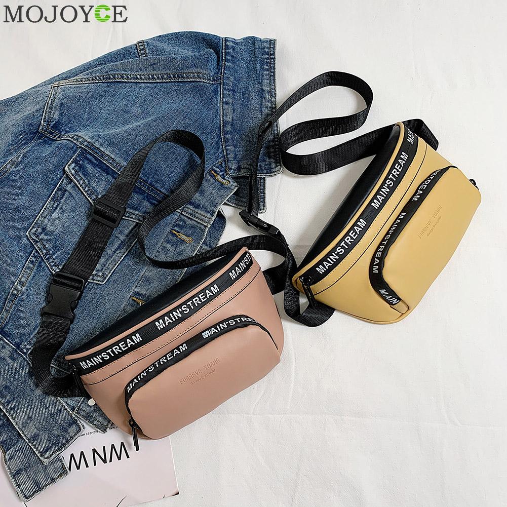 fanny Taille Tasche Frauen Buchstaben PU Leder Reise lässig Brust Telefon Tasche Reißverschluss Weibliche Mädchen Täglichen retro Crossbody Pack