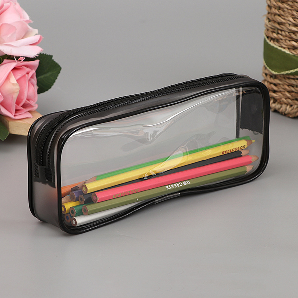 Transparent PVC Pencil Case Clear Stationery Bags Small Storage Bag Makeup Pouch School Supplies Storage Student Pen Bag