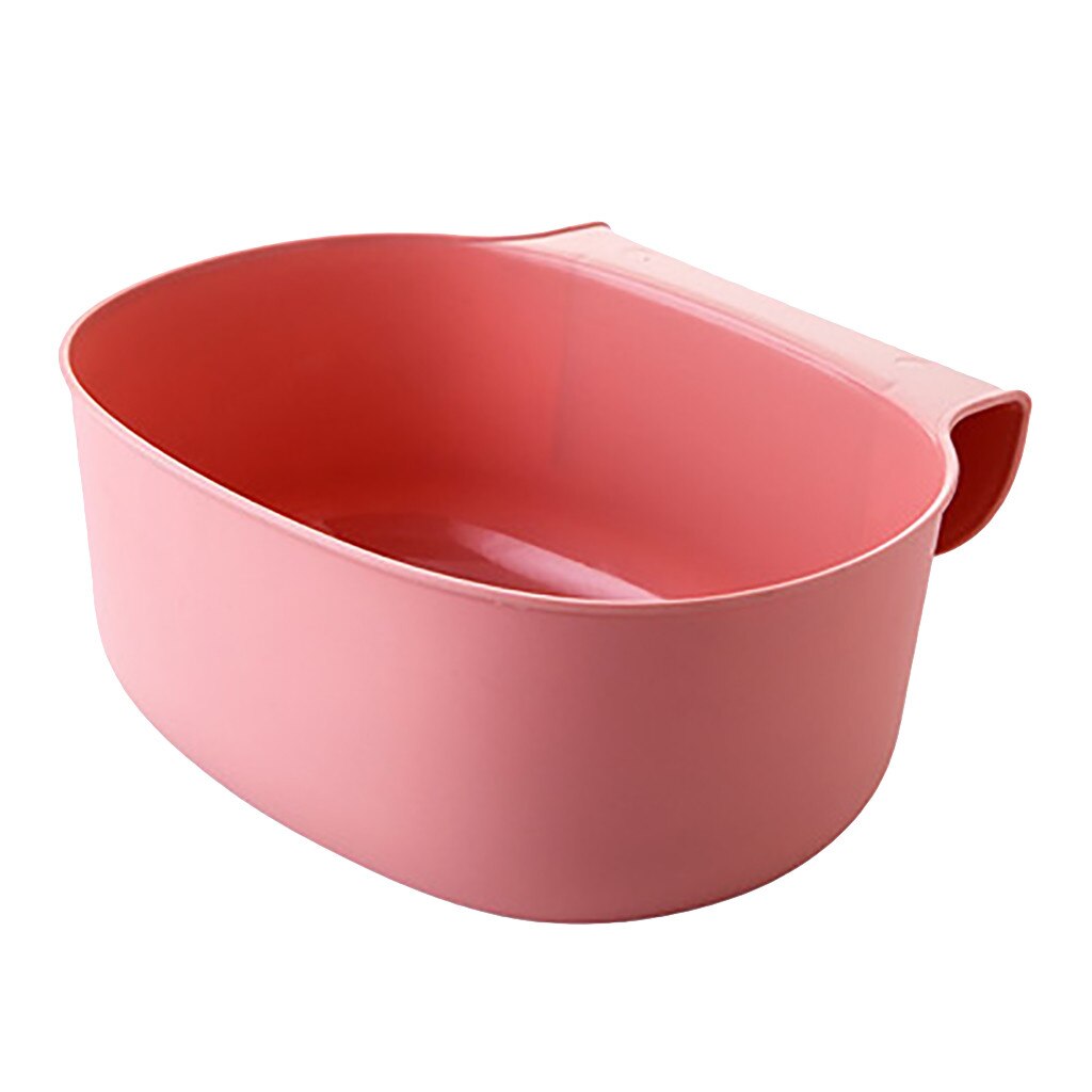 1Pc Küche Schrank Tür Kunststoff Korb Hängen Abfalleimer Behälter Müll Schüssel Kasten Schreibtisch Lagerung Mülleimer Lagerung Halfter: Rosa