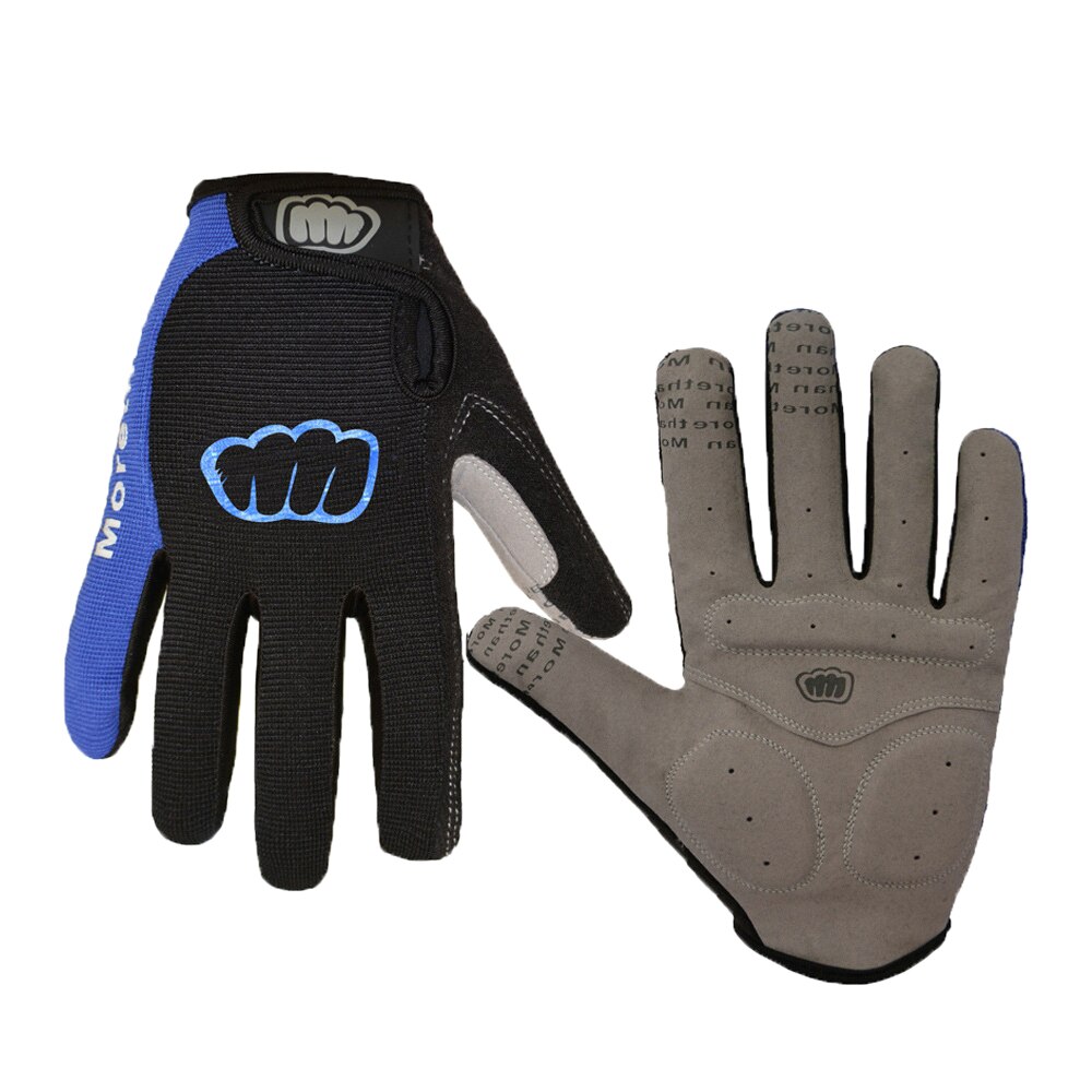 Women Men Winter Cycling Gloves Full Finger Bicycle Gloves Anti Slip Gel Pad Motorcycle MTB Road Bike Gloves M-XL Summer Gloves: Blue / L