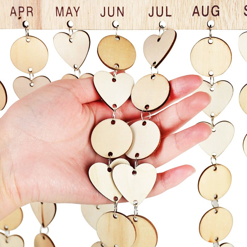 Calendario de madera DIY para cumpleaños, tablero de calendario para días especiales, recordatorio de cumpleaños para amigos y familia, decoración colgante