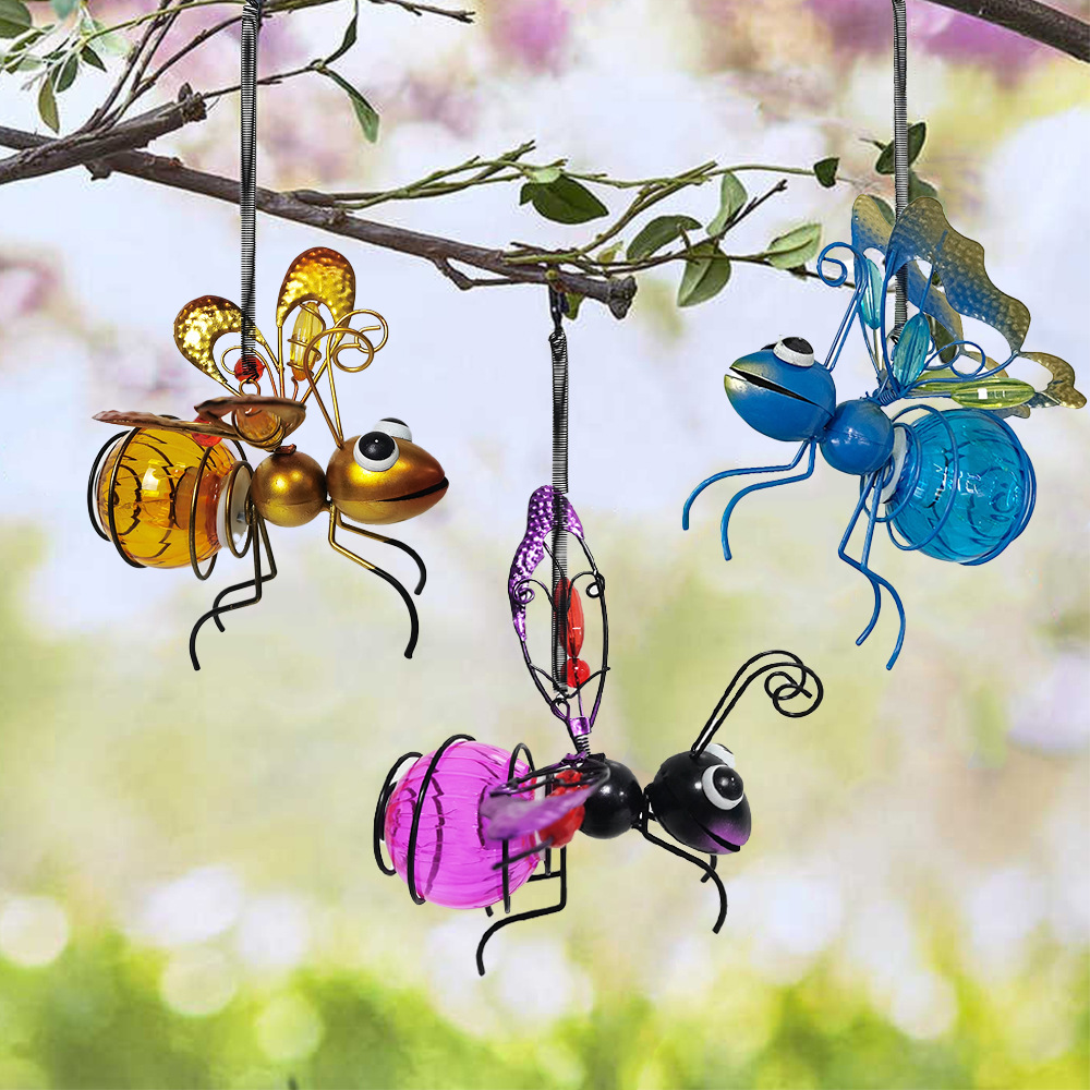10 Stück Solar- betriebene Insekten lampe hängen fliegende Insekten Lampe Ich bin Freien Garten Insekt Licht Ornament für Rasen Sommer Party Hochzeit Deko