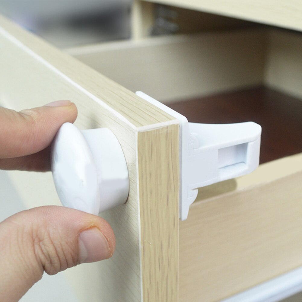 10 Sets baby Safety Locks Cabinet Door Drawer Cupboard Lock Baby Care with Keys Baby Cabinet Safety Lock Set