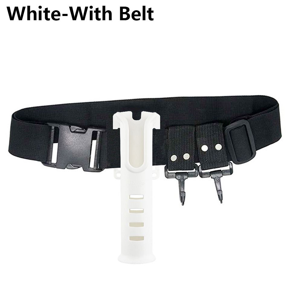 Cinturón para caña de pescar multifunción, soporte para el vientre, soporte para caña de pescar ajustable, cinturón para la cintura: white-With Belt