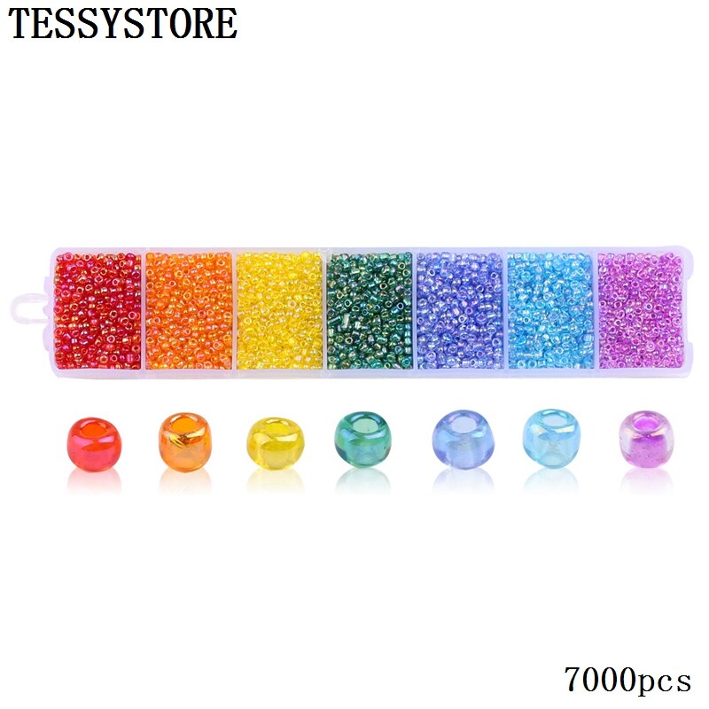 TESSYSTORE coffret 2mm perles de rocaille en verre breloque tchèque cristal entretoise perles de verre pour la fabrication de bijoux anneaux bricolage accessoires faits à la main: A381