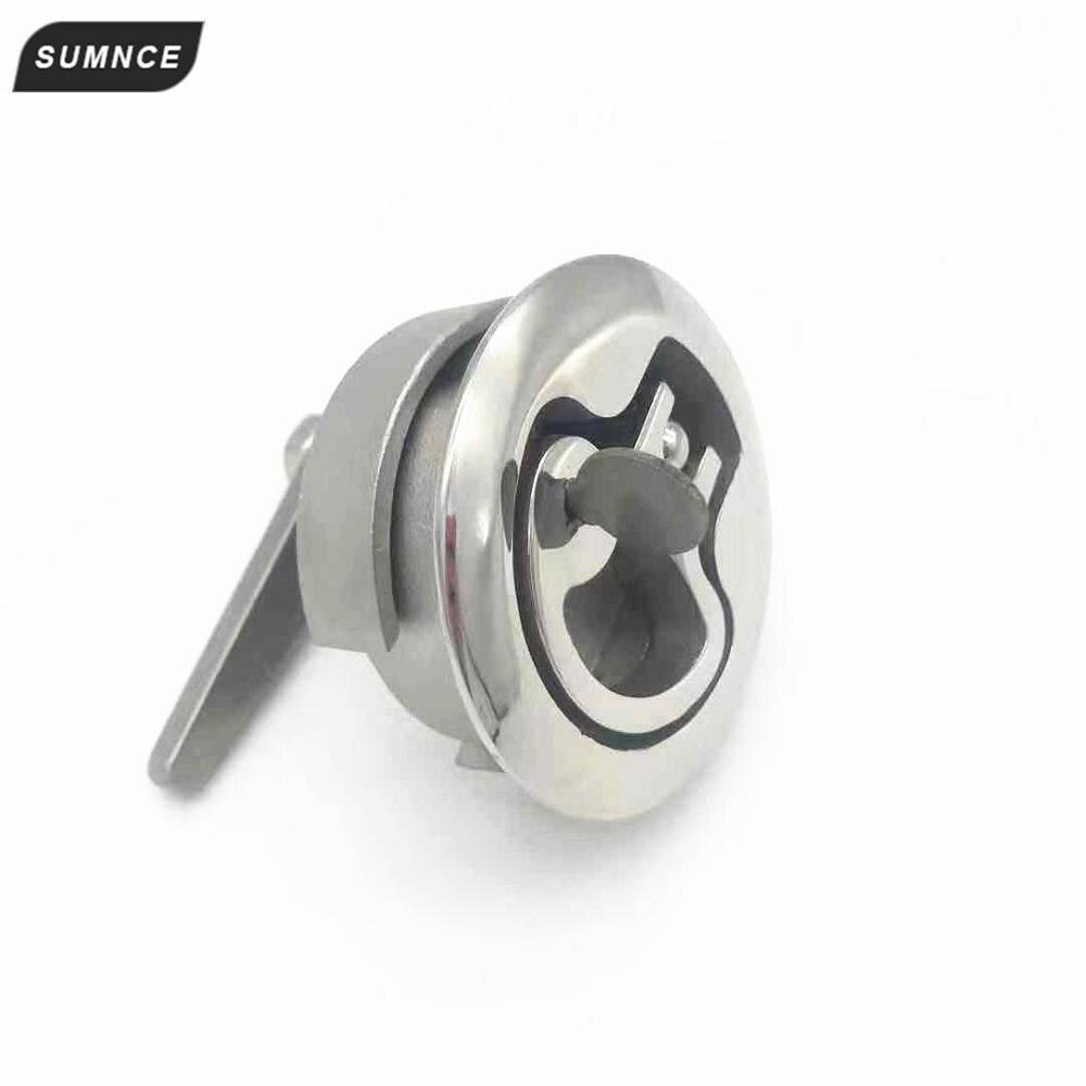 Stainless Steel Flush Mount Hatch Flush Pull Latch Marine Lock with Key Lift Slam Latch Hardware for RV Yacht Boat Deck Hatch