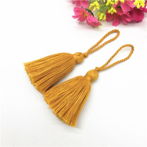 5 stk mini korte hengetau dusker smykker hjem tekstil gardin klær anheng håndverk dusker diy klær dekorasjon materiale: Oransje